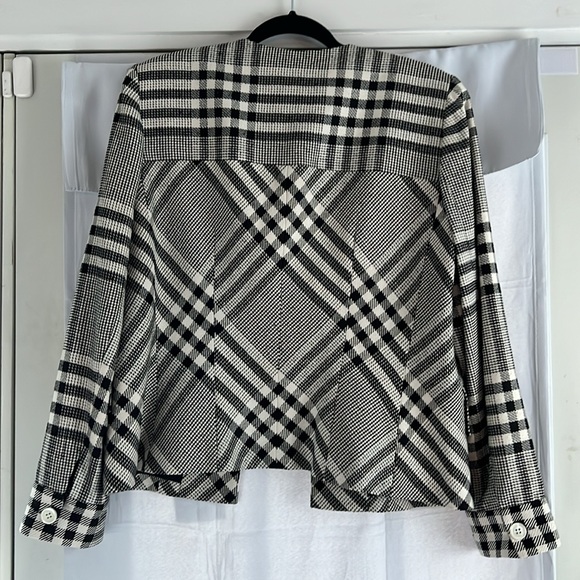 Doncaster Vintage Black & White Size 12 Blazer Jacket Silk EUC Business Casual - Picture 3 of 10
